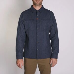 Imperial Motion Winthrop Wooly Flannel Mens Large‎ Wool Blend Shacket Navy